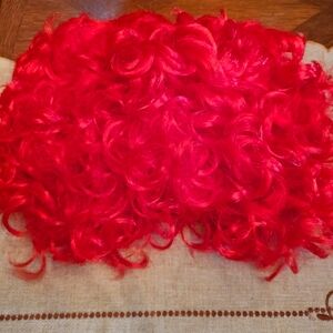 Vibrant Red Queen Of Hearts costume Wig. Headband Tiera. Jeweled staff & Choker